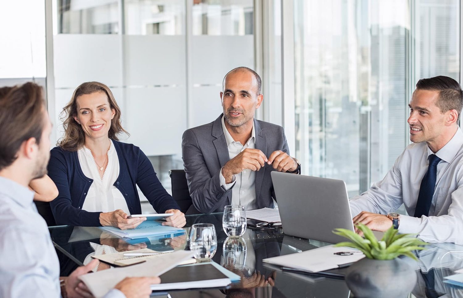 people have meeting on the desk